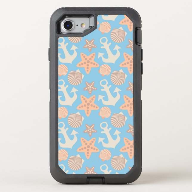 Pastel Nautical Pattern Otterbox iPhone Case (Back)