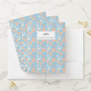 Pastel Nautical Pattern Pocket Folder