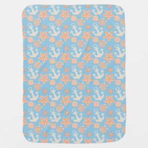Pastel Nautical Pattern Receiving Blanket