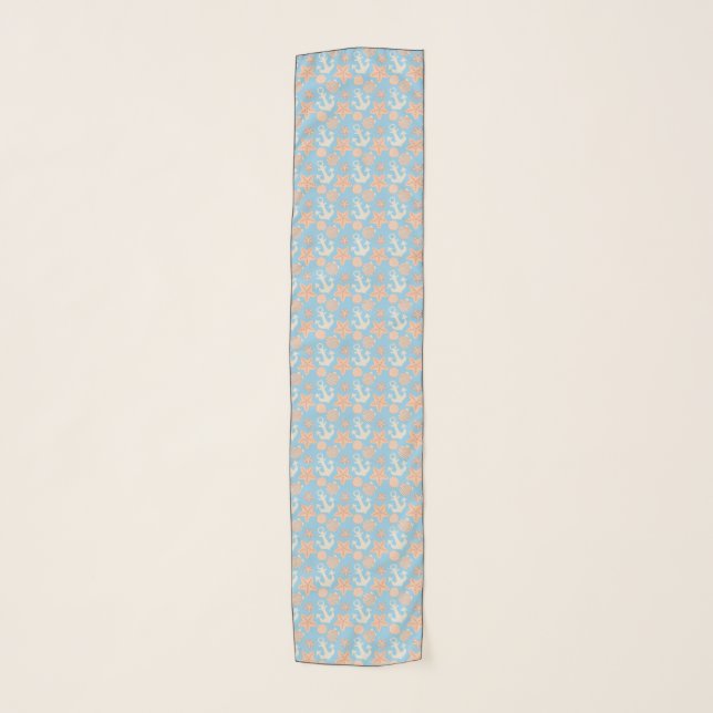 Pastel Nautical Pattern Scarf (Front)