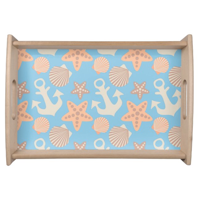 Pastel Nautical Pattern Serving Tray (Front)