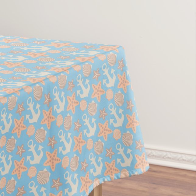 Pastel Nautical Pattern Tablecloth (In Situ)