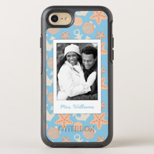 Pastel Nautical Pattern   Your Photo & Name OtterBox Symmetry iPhone SE/8/7 Case