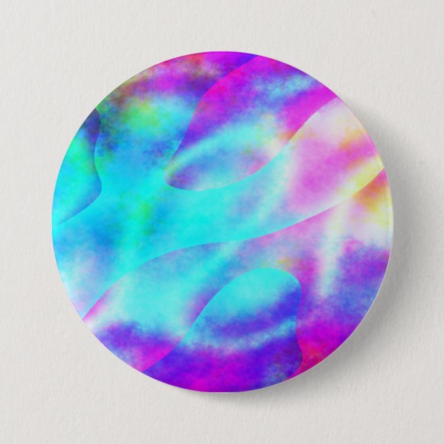 Pastel Neon Rainbow Gradient Art Button (Front)