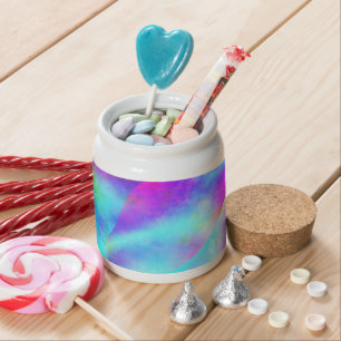 Pastel Neon Rainbow Gradient Art Candy Jar