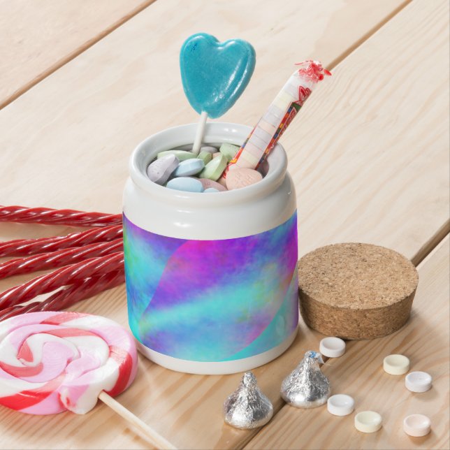 Pastel Neon Rainbow Gradient Art Candy Jar (In Situ)