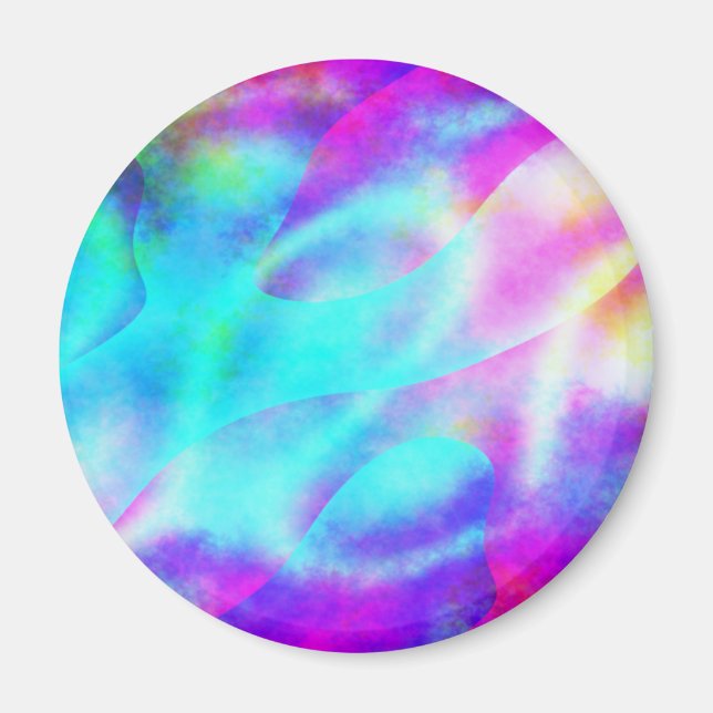 Pastel Neon Rainbow Gradient Art Magnet (Front)