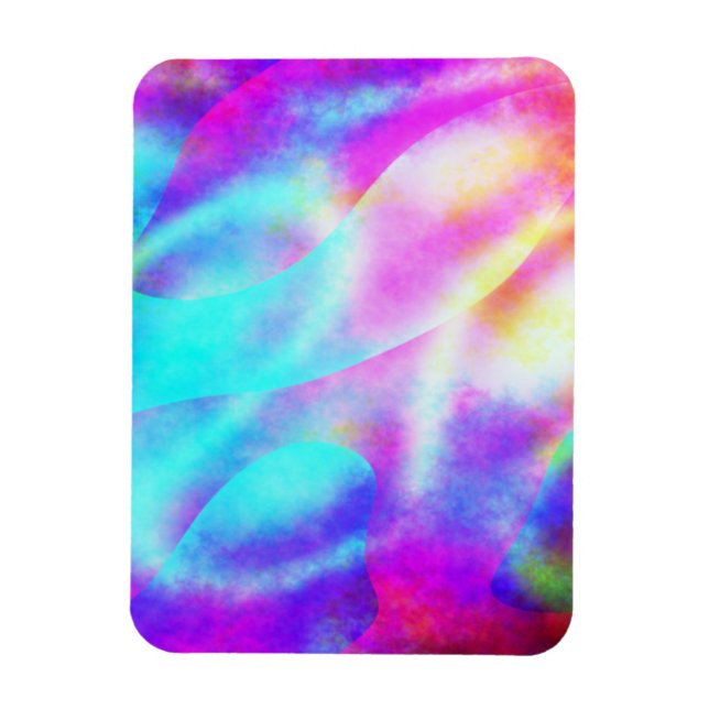 Pastel Neon Rainbow Gradient Art Magnet (Vertical)