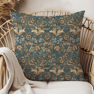 Pastel neutral colors Art nouveau William Morris Throw Pillow