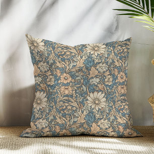 Pastel neutral colors Art nouveau William Morris Throw Pillow