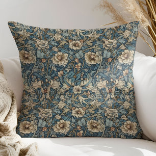 Pastel neutral colors Art nouveau William Morris Throw Pillow