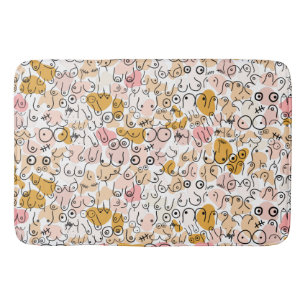 pastel neutral pattern bath mat