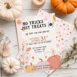 Pastel No Tricks Just Treats Kids Halloween Invitation