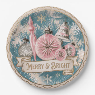 Pastel Nostalgia: Mid-Century Glass Ornaments Paper Plates