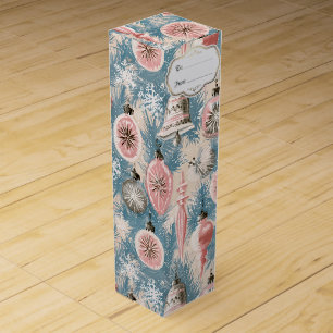 Pastel Nostalgia: Mid-Century Glass Ornaments Wine Box