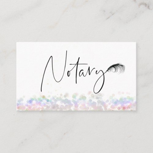  Pastel NOTARY PHOTO Pen Feather Signing Agent Business Card