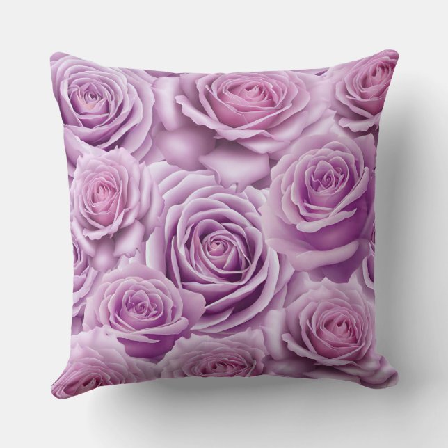 Pastel Novalis Rose Throw Pillow (Back)