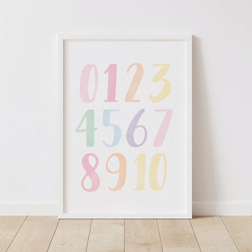 Pastel Numbers Educational Counting Poster