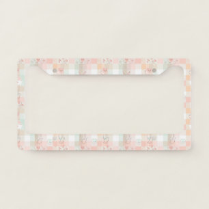 Pastel Nurse Life Checkered Pattern License Plate Frame