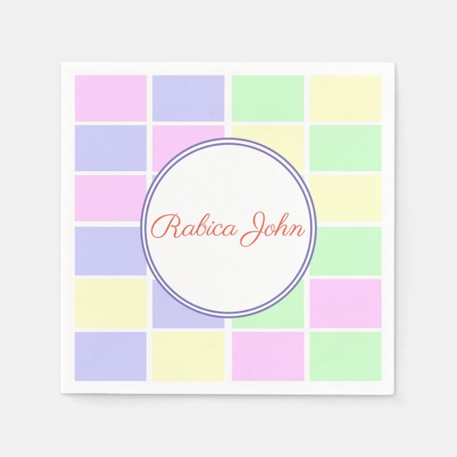 pastel nursery colors napkins (Front)