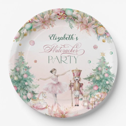 Pastel Nutcracker Ballerina Birthday Party Paper Plates