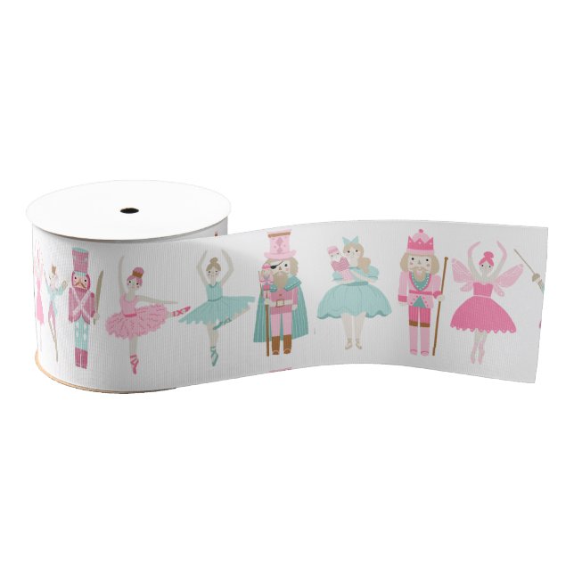 Pastel Nutcracker Ballet Pink Christmas Ribbon (Spool)