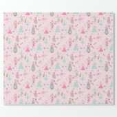 Pastel Nutcracker Ballet Pink Wrapping Paper (Flat)