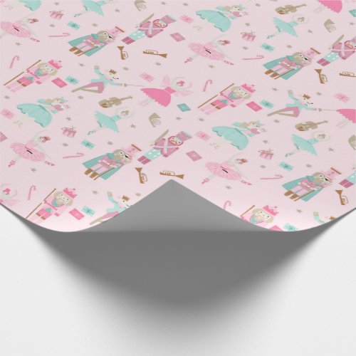 Pastel Nutcracker Ballet Pink Wrapping Paper