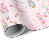Pastel Nutcracker Ballet Pink Wrapping Paper (Roll Corner)