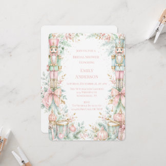 Pastel Nutcracker Christmas Bridal Shower Invitation