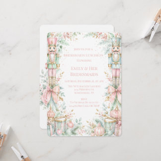 Pastel Nutcracker Christmas Bridesmaids Luncheon Invitation