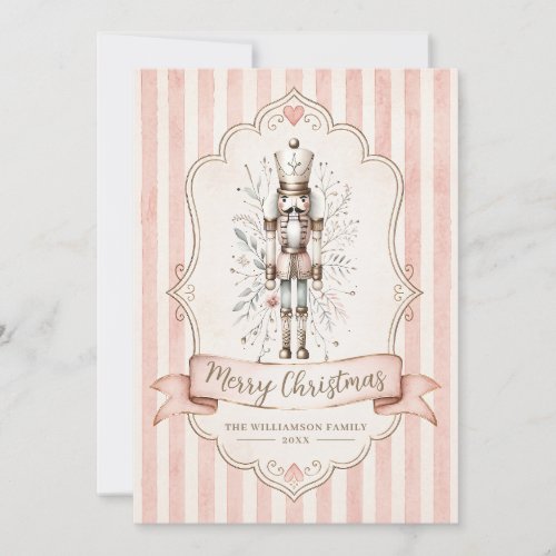 Pastel Nutcracker Christmas Card Ribbon Banner
