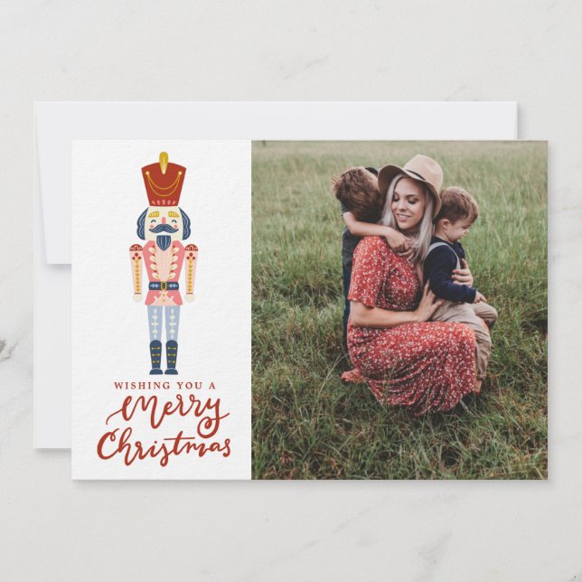 Pastel Nutcracker Christmas  Photo  Holiday Card (Front)