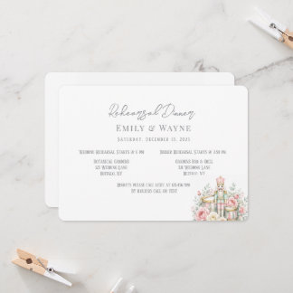 Pastel Nutcracker Christmas Rehearsal Dinner Invitation