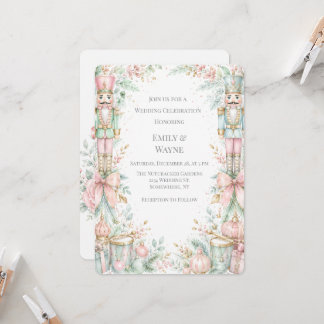 Pastel Nutcracker Christmas Wedding Celebration Invitation
