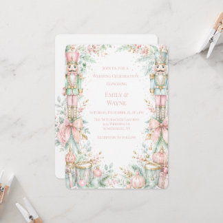 Pastel Nutcracker Christmas Wedding Celebration Invitation