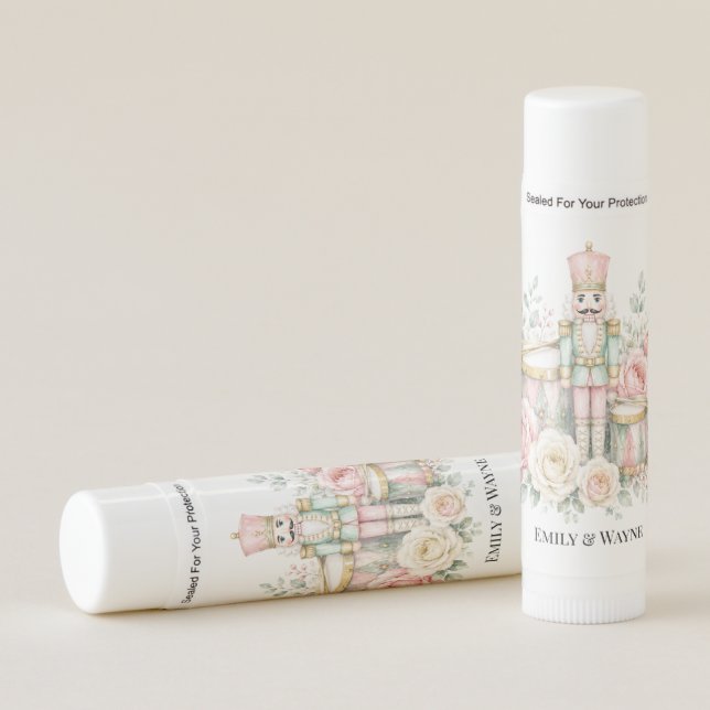 Pastel Nutcracker Christmas Wedding Favor Lip Balm (Front)