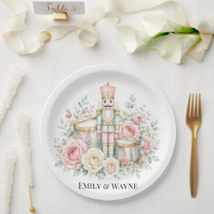 Pastel Nutcracker Christmas Wedding Paper Plates