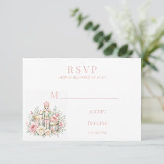 Pastel Nutcracker Christmas Wedding RSVP Card