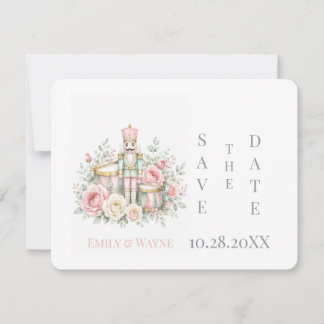 Pastel Nutcracker Christmas Wedding Save The Date