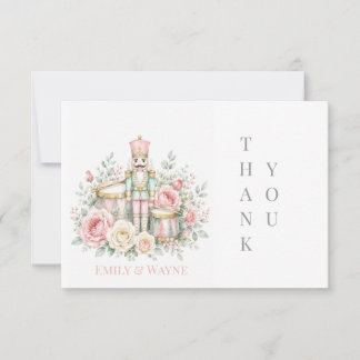 Pastel Nutcracker Christmas Wedding Thank You Card