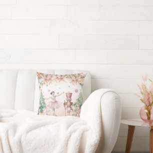 Pastel Nutcracker Holiday Party Throw Pillow