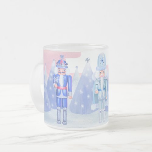 Pastel Nutcracker Kings  Frosted Glass Coffee Mug