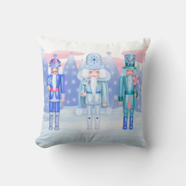 Pastel Nutcracker Kings Throw Pillow (Front)
