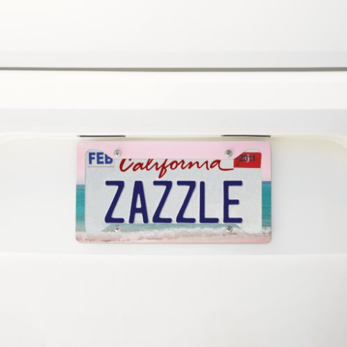 Pastel Ocean Beach Bliss Dream 1 tropical wall  License Plate Frame