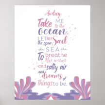 Pastel ocean Dreams Quote Customizable