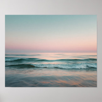 Pastel Ocean Waves Wall Art | Calm Sea Landscape
