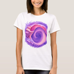 Pastel Ocean Whirlpool Shell Art Shirt Pink Purp