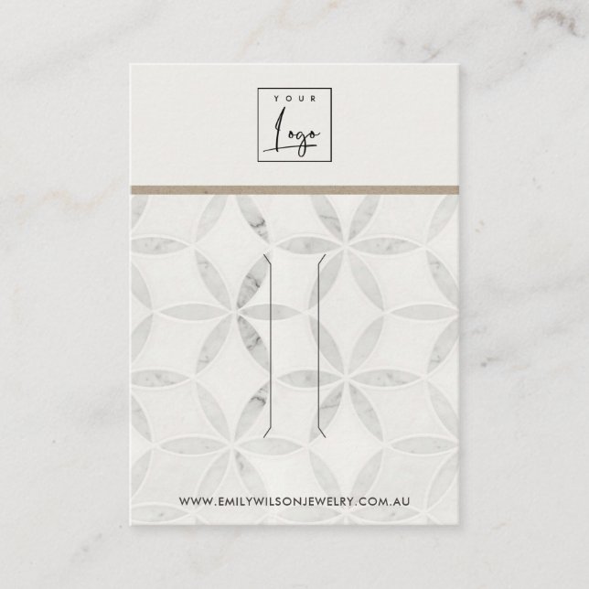 PASTEL OFF WHITE FLORAL HAIR CLIP DISPLAY CARD (Front)