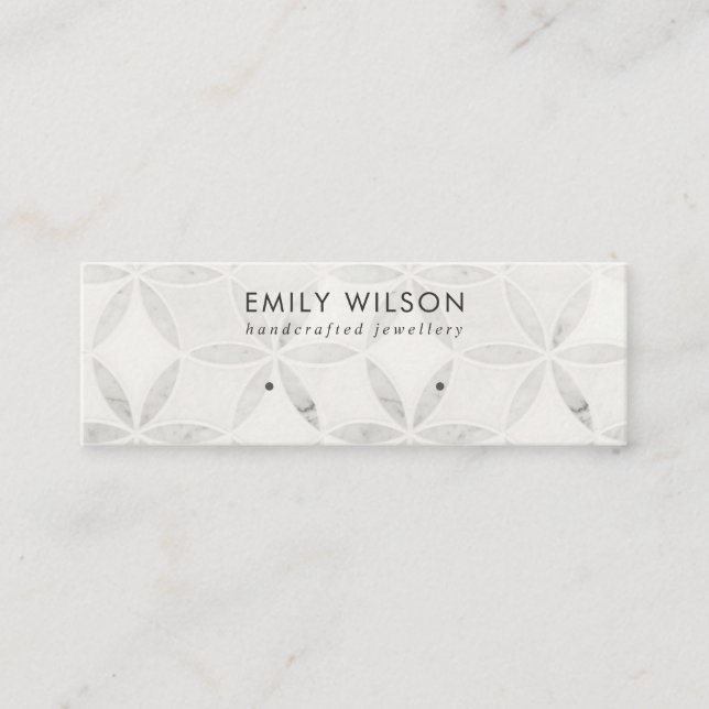 PASTEL OFF WHITE FLORAL STUD EARRING DISPLAY CARD (Front)
